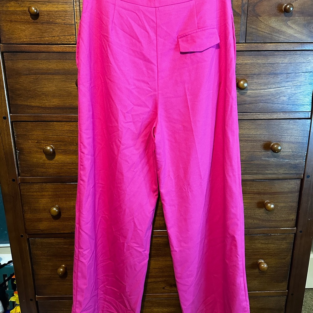 Hot pink Zara wide leg work pants